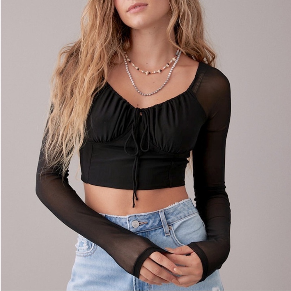 American eagle mesh corset crop top
